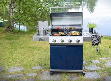 Mustang Gas Grill Gourmet 4+1 Blue