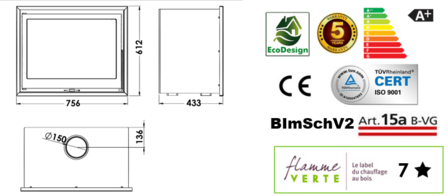 Panadero HB Ecodesign Inbouw Houtkachel