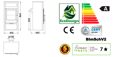 Panadero Altea Ecodesign Houtkachel met Bordenwarmer