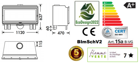 Panadero 101-S Ecodesign Inbouw Houtkachel 