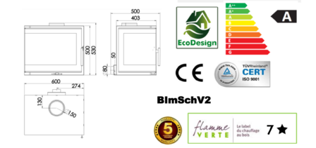 Panadero&nbsp;Hogar Ecodesign IZQ Inbouw Houtkachel