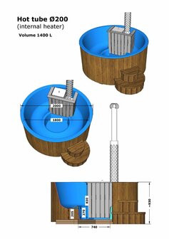 Interflex Fiberglas Hottub met Interne Kachel