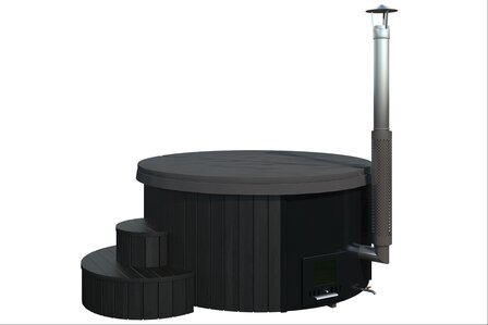 Interflex Fiberglas Hottub de Luxe met Interne Kachel BLACK EDITION