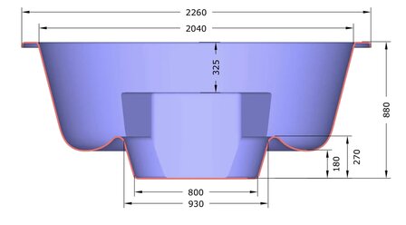 Interflex Fiberglas Hottub 220cm de Luxe met Interne Kachel