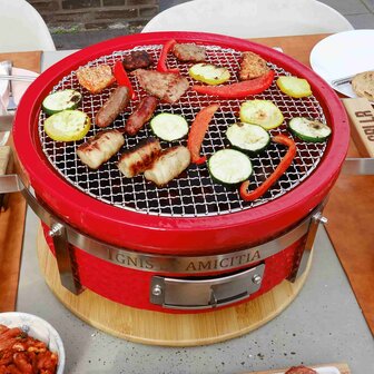 GRLLR Houtskoolbarbecue Shichirin Tokyo Rood Tafel BBQ