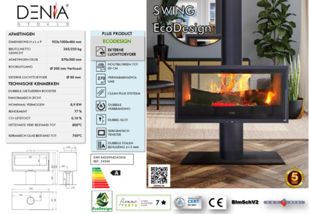 Denia Stoves Swing Ecodesign Houtkachel