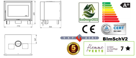Panadero INSERT C-820-S Ecodesign Inbouw Houtkachel 