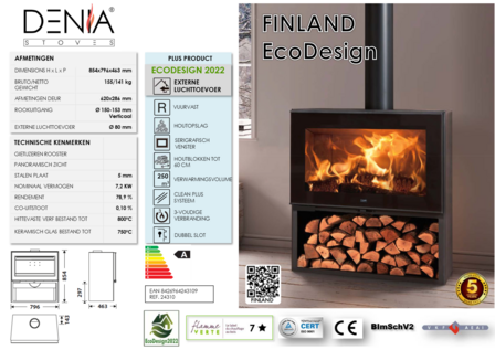 Denia Stoves Finland Ecodesign Houtkachel