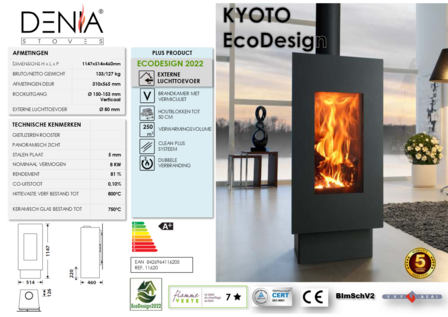 Denia Stoves Kyoto Ecodesign Houtkachel