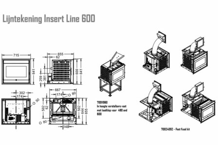 Thermorossi Insert Line 600 EVO pelletkachel