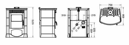 Thermorossi 6000 Metalcolor &amp; Inox pelletkachel