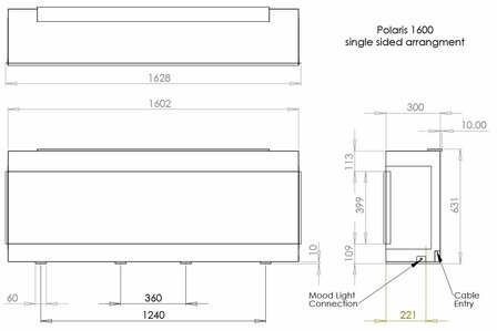 Charlton &amp; Jenrick Polaris 1600mm Elektrische Haard Front