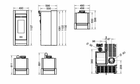 Thermorossi  Essenza Metalcolor Air pelletkachel