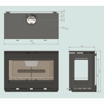 Charlton &amp; Jenrick Purevision LPV8 Wall houtkachel