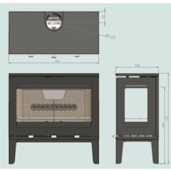 Charlton &amp; Jenrick Purevision LPV8 houtkachel op pootjes