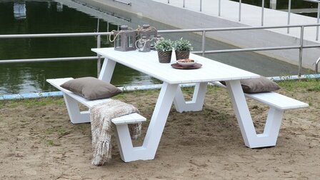 Outdoor Living Picknicktafel&nbsp;Breeze Aluminium wit