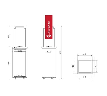 Kratki Gasheater Patio Light Granito