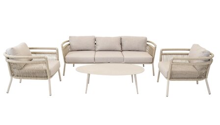 Lesli Living Loungeset Lindo Beige &ndash; Set van 4