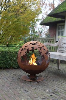 Fancy Flames Vuurbal Laser Cut Bladeren Roest 