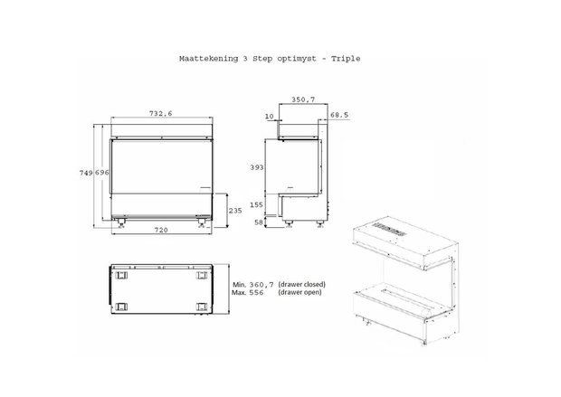 Dimplex 3-Step Multi Opti-myst Inbouwhaard 