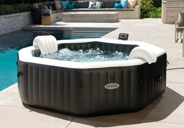 Intex 28458NL PureSpa Jet en Bubble 4 Persoons Opblaasbare Spa Met WIFI