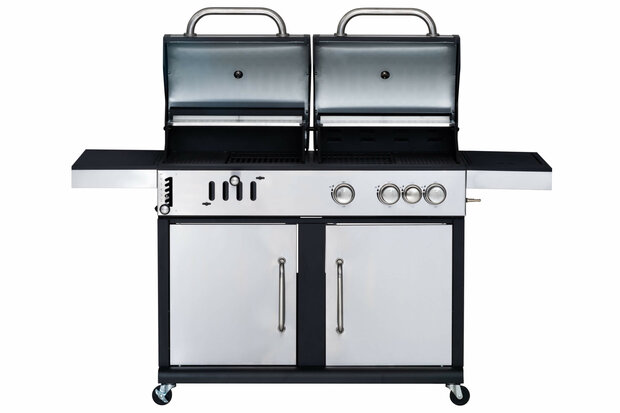 Mustang gas-houtskool combi BBQ 3+1