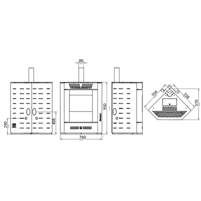 Qlima Isotta 94 S-line Hoekmodel Pelletkachel