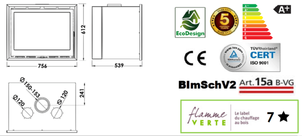 Panadero INSERT CB Ecodesign Inbouw Houtkachel