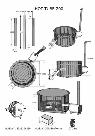 Interflex Vurenhout Hottub met Externe Kachel