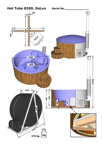 Interflex Fiberglas Hottub de Luxe met Externe Kachel