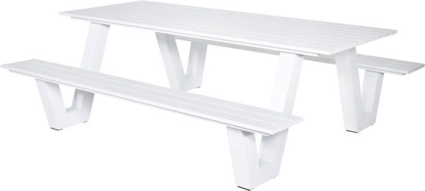 Outdoor Living Picknicktafel Breeze Aluminium wit