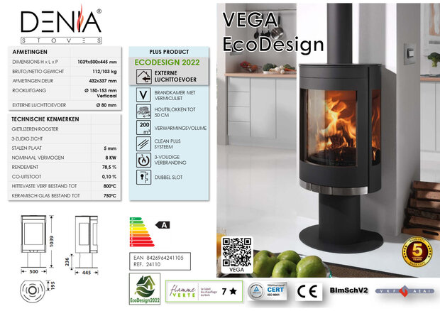 Denia Stoves Vega Ecodesign Houtkachel