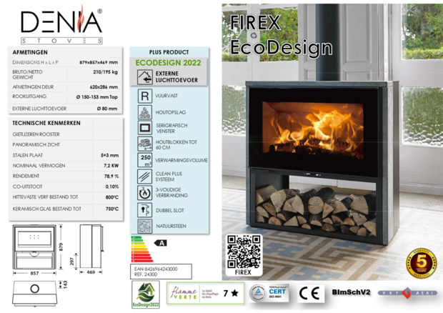 Denia Stoves Firex Ecodesign Houtkachel