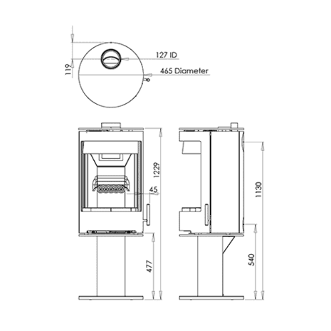 Charlton & Jenrick Purevision vrijstaand rond model voetstuk hoog