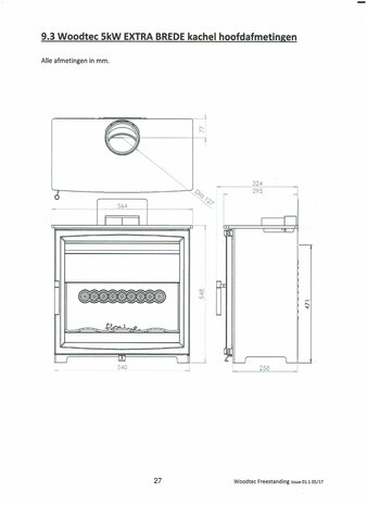 Charlton & Jenrick Fireline Woodtec 5 kW-XW extra breed 564 mm