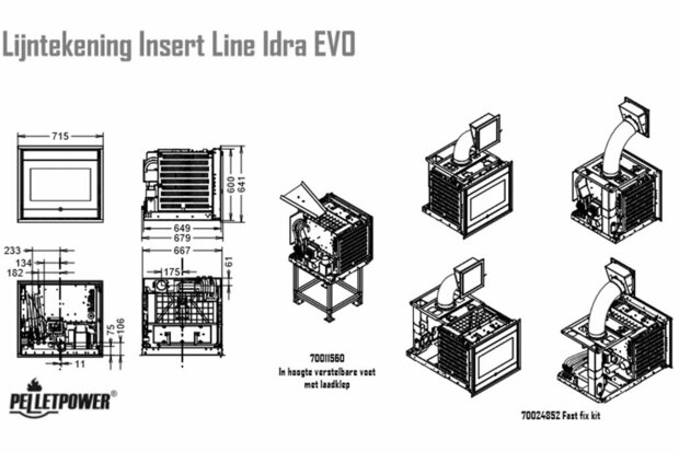 Thermorossi Insert Line Idra Evo CV-pelletkachel