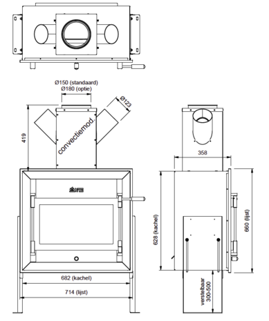 JAcobus 12 Kwadraat inbouw front