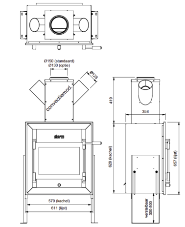 JAcobus 9 Kwadraat inbouw front