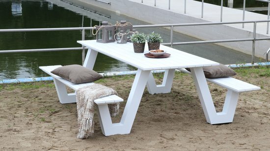 Outdoor Living Picknicktafel Breeze Aluminium wit