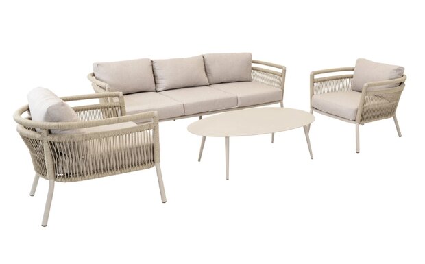 Lesli Living Loungeset Lindo Beige – Set van 4